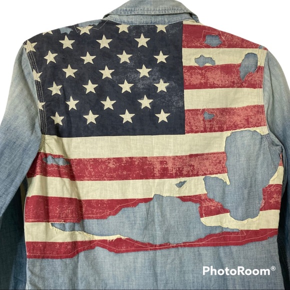 Denim & Supply Ralph Lauren Women Denim Long Sleeve Button-Down Flag Shirt XS. - Picture 3 of 8